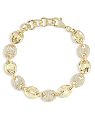 Pavé Puff Mariner Link Bracelet - Exclusive