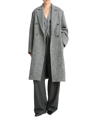 Double Breasted Herringbone Coat