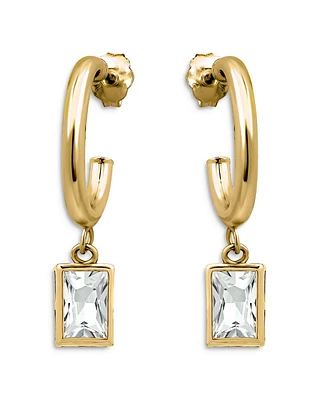 Baguette Drop Hoop Earrings - Exclusive