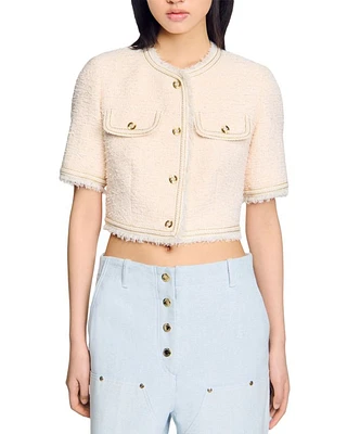 Short Sleeve Tweed Jacket