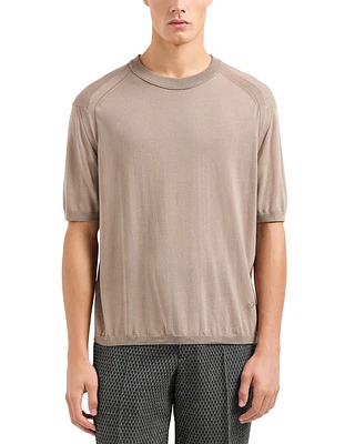 Plain Knit Short Sleeved Sweater
