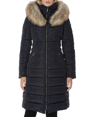 Faux Fur-Trim Puffer Coat