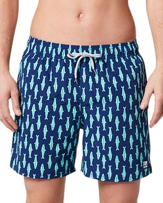 Sardines Print 6" Swim Trunks