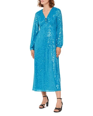 Sequin Keyhole Midi Dress