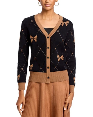 Bow Print Cardigan