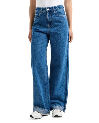 High Rise Wide Leg Jeans Medium Blue