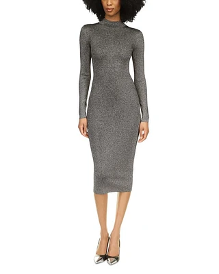 Metallic Knit Midi Dress