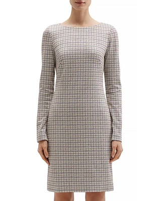 Betty Long Sleeve Grid Knit Dress