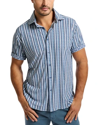 Ionian Printed Short Sleeve Button Front Shirt