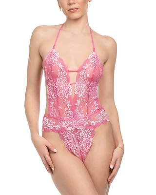 Plunging Stretch Lace Teddy