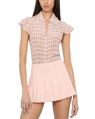 Martel Flutter Sleeve Silk Blouse