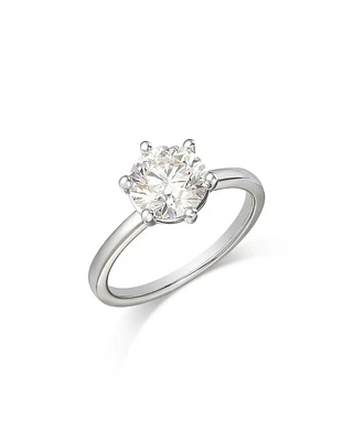 Certified Lab Grown Round Diamond Engagement Ring 18K Gold
