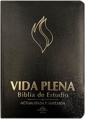 RVR 1960  Vida Plena Biblia de Estudio - Cuero negro / Fire Bible Black Bonded L eather (Paperback)