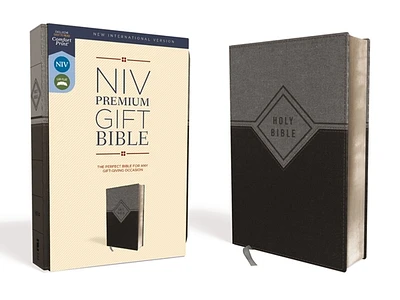 Niv, Premium Gift Bible, Leathersoft, Black/Gray, Red Letter Edition, Comfort Print (Imitation Leather)