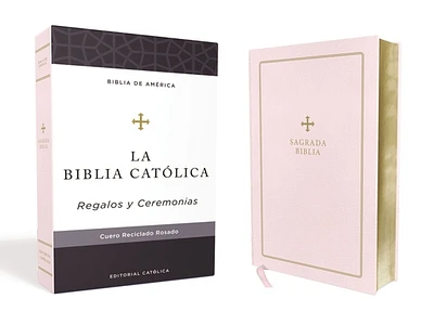 Biblia Católica, Regalos Y Ceremonias, Piel Reciclada, Rosado, Comfort Print (Leather)