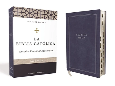 Biblia Católica, Tamaño Personal, Tapa Dura, Azul, Con Índice, Comfort Print (Hardcover)