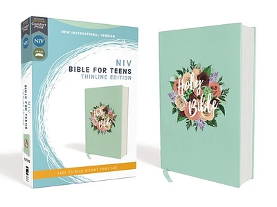 Niv, Bible for Teens, Thinline Edition, Cloth Over Board, Floral, Red Letter Edition, Comfort Print (Hardcover)