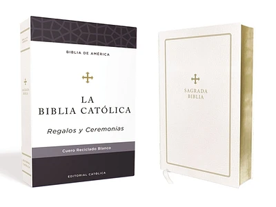 Biblia Católica, Regalos Y Ceremonias, Piel Reciclada, Blanco, Comfort Print (Leather)