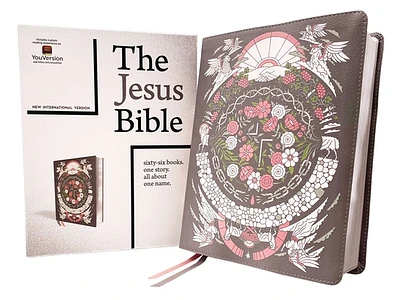 The Jesus Bible Artist Edition, Niv, Leathersoft, Gray Floral, Comfort Print (Imitation Leather)