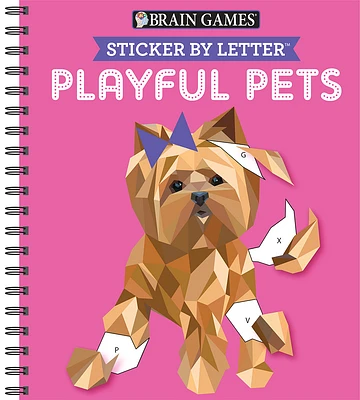 Brain Games - Sticker by Letter: Playful Pets (Sticker Puzzles - Kids Activity Book) (Spiral)