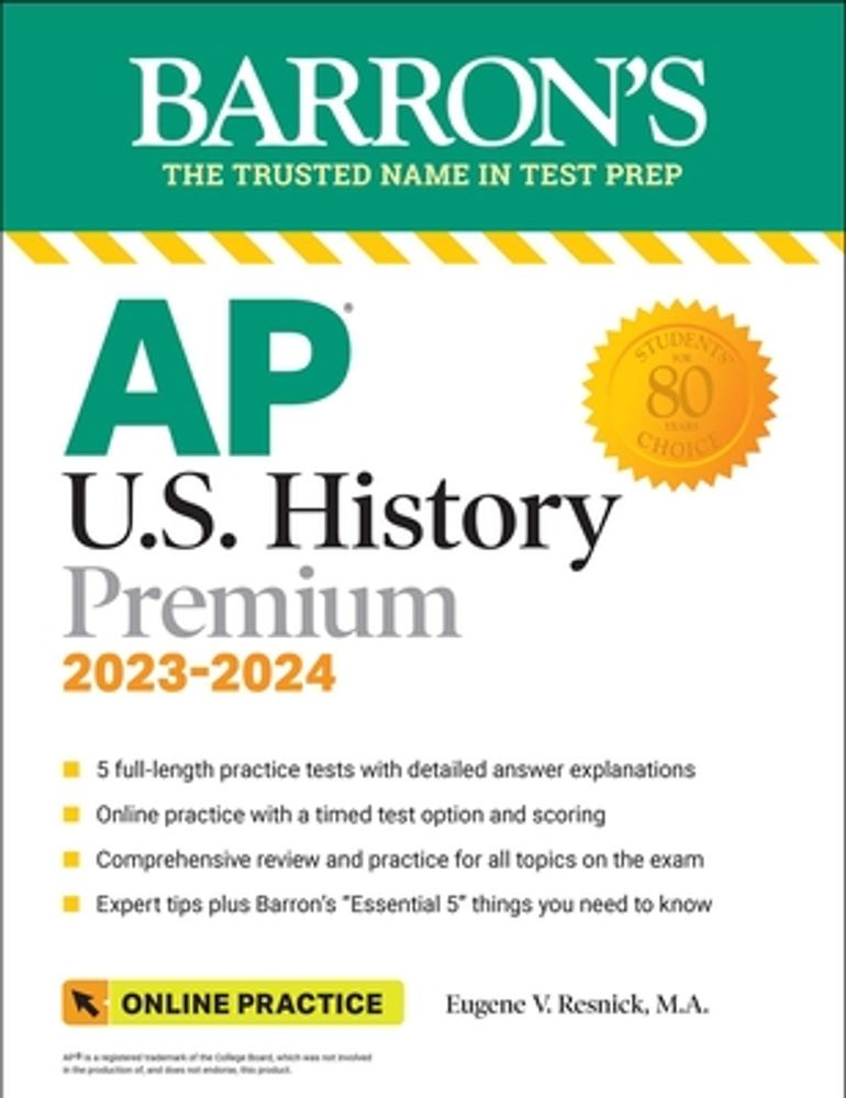 History　Comprehensive　Practice　Hawthorn　Online　Premium,　Practice　Review　V.　Tests　Mall　AP　Resnick　Eugene　2023-2024: