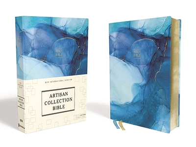 Niv, Artisan Collection Bible, Cloth Over Board, Blue, Art Gilded Edges, Red Letter Edition, Comfort Print (Hardcover)