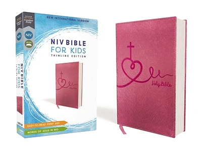 Niv, Bible for Kids, Leathersoft, Pink, Red Letter, Comfort Print: Thinline Edition (Leather)