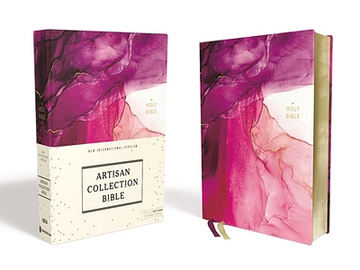 Niv, Artisan Collection Bible, Cloth Over Board, Pink, Art Gilded Edges, Red Letter Edition, Comfort Print (Hardcover)