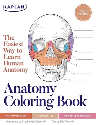 Anatomy Coloring Book with 450+ Realistic Medical Illustrations with Quizzes for Each (Kaplan Test Prep) (Paperback)