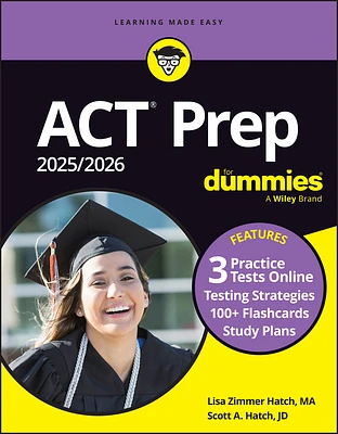 ACT Prep 2025/2026 for Dummies: Book + 3 Practice Tests + 100+ Flashcards Online (Paperback)