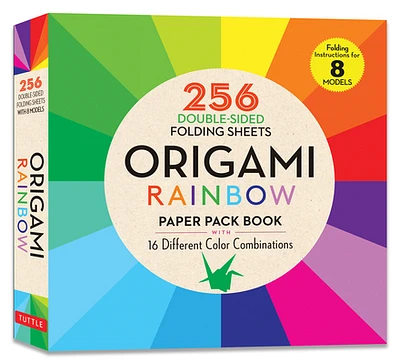 Origami Rainbow Paper Pack Book: 256 Double-Sided Folding Sheets (Includes Instructions for 8 Models) (Paperback)