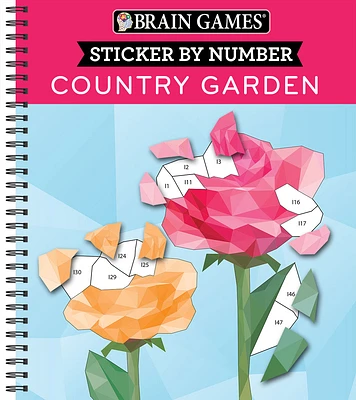 Brain Games - Sticker by Number: Country Garden (Spiral)