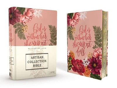 Niv, Artisan Collection Bible, Cloth Over Board, Pink Floral, Designed Edges Under Gilding, Red Letter Edition, Comfort Print (Hardcover)