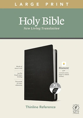 NLT Large Print Thinline Reference Bible, Filament Enabled Edition (Red Letter, Leatherlike, Black, Indexed) (Large Print / Imitation Leather)