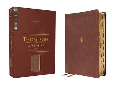 Nkjv, Thompson Chain-Reference Bible, Large Print, Leathersoft, Brown, Red Letter, Thumb Indexed, Comfort Print (Imitation Leather)