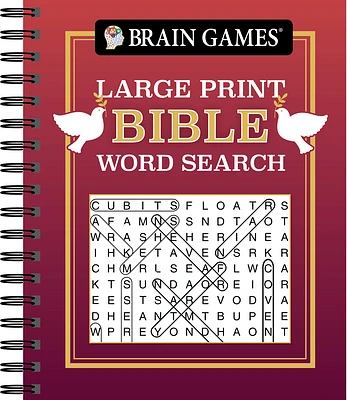 Brain Games - Large Print Bible Word Search (Red) (Large Print / Spiral)