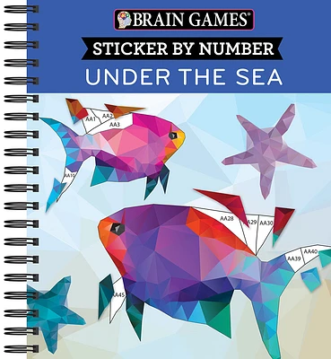 Brain Games - Sticker by Number: Under the Sea - 2 Books in 1 (42 Images to Sticker) (Spiral)