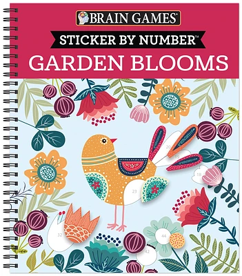 Brain Games - Sticker by Number: Garden Blooms (Spiral)