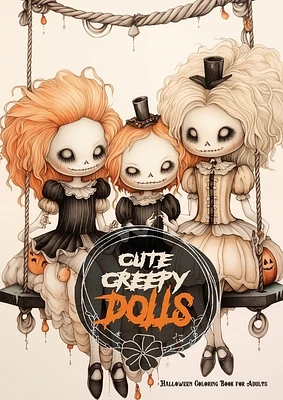 Cute Creepy Dolls Halloween Coloring Book for Adults: Halloween Dolls Coloring Book for adults Creepy Coloring Book grayscale horror puppets coloring (Paperback)