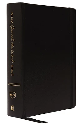 NKJV, Journal the Word Bible, Imitation Leather, Black, Red Letter Edition, Comfort Print: Reflect, Journal, or Create Art Next to Your Favorite Verse (Imitation Leather)