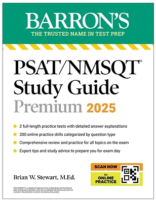 PSAT/NMSQT Premium Study Guide: 2025: 2 Practice Tests + Comprehensive Review + 200 Online Drills (Barron's Test Prep) (Paperback)