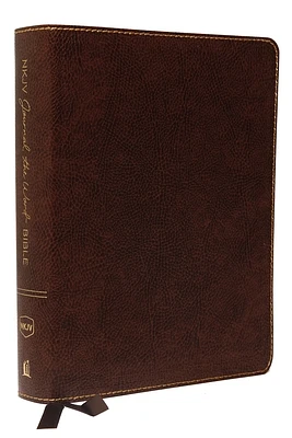 NKJV, Journal the Word Bible, Bonded Leather, Brown, Red Letter Edition, Comfort Print: Reflect, Journal, or Create Art Next to Your Favorite Verses (Bonded Leather)