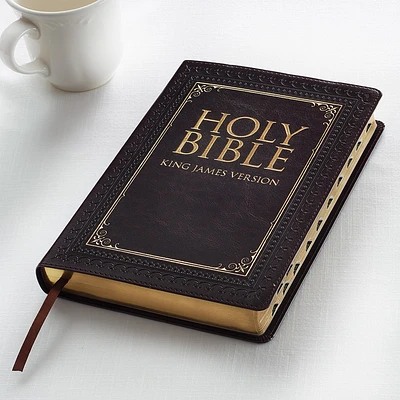 KJV Large Print Thumb Index Edition: Brown (Large Print / Imitation Leather)