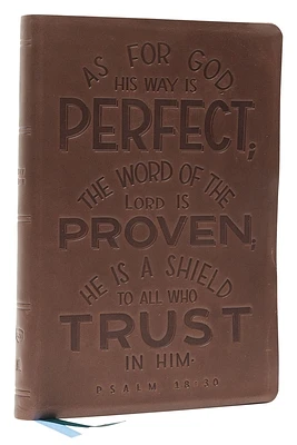 Nkjv, Thinline Bible, Verse Art Cover Collection, Genuine Leather, Brown, Thumb Indexed, Red Letter, Comfort Print: Holy Bible, New King James Version (Leather)