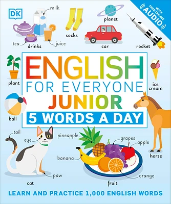 English for Everyone Junior: 5 Words a Day: Learn and Practice 1,000 English Words (DK 5-Words a Day) (Book)