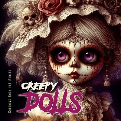 Creepy Dolls Coloring Book for Adults: Halloween Coloring Book for adults Creepy Coloring Book grayscale dolls horror puppets coloring book gothic (Paperback)