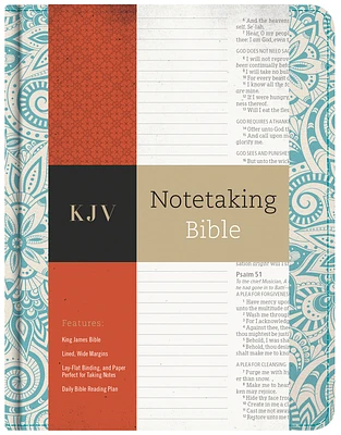 KJV Notetaking Bible, Blue Floral Cloth Over Board (Hardcover)