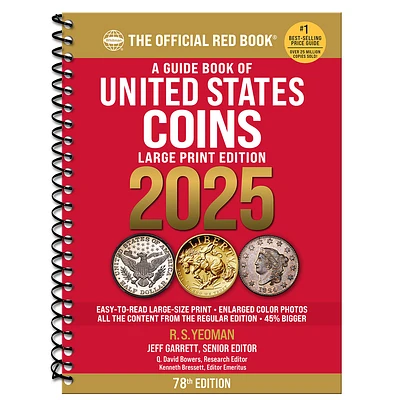 A Guide Book of United States Coins 2025: 78th Edition: The Official Red Book (Large Print / Spiral)