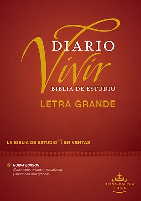 Biblia de Estudio del Diario Vivir Rvr60, Letra Grande (Letra Roja, Tapa Dura, Índice) (Large Print / Hardcover)