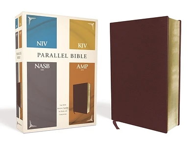 Niv, Kjv, Nasb, Amplified, Parallel Bible, Bonded Leather, Burgundy: Four Bible Versions Together for Study and Comparison (Bonded Leather)